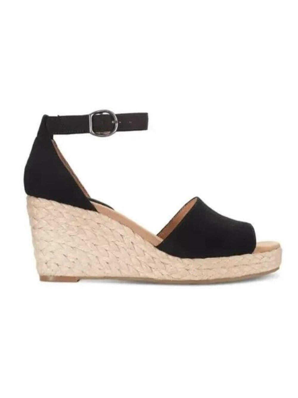Style & Co Womens Seleeny Espadrille Wedge Sandals Black 8 Wide $69
